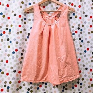 Peach love Pink Cross back Tank with bow
